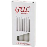 4pcs - Ince Çap=1.6cm - UZUNLUK=12CM Beyaz Klasik Market Mum (4767)