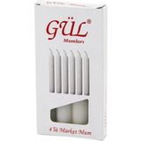 4pcs - Ince Çap=1.6cm - UZUNLUK=12CM Beyaz Klasik Market Mum (4887)
