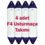4Plus 4 Adet F4 Mavi/Beyaz Tekne Usturmaça Takımı (21X104)