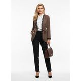 4S Dantel Detaylı Kuşaklı Şık Ceket – Modern Ofis Stili Blazer - Kahverengi - 0 - --