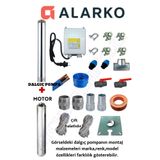 4sdm4 14 1 5 hp alarko 15 mt yassi kablolu ve panolu 30 mt halatli cift vanali akitma baslikli monofaze takim dalgic pompa AYCI00211