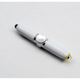 4’ü 1 Arada LED Işıklı Stres Çarklı Stylus Tükenmez Kalem – Telefon Uyumlu, Döner Mekanizma, Mini Çok Fonksiyonlu Kalem (Beyaz)