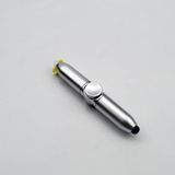 4’ü 1 Arada LED Işıklı Stres Çarklı Stylus Tükenmez Kalem – Telefon Uyumlu, Döner Mekanizma, Mini Çok Fonksiyonlu Kalem (Gümüş)