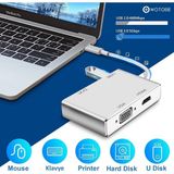 4\'ü 1 Arada Macbook Pc Projektör Hdtv Uyumlu Usb-C USB VGA DVI HDMI Dönüştürücü Adaptör