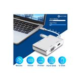 4'Ü 1 Arada Macbook Pc Projektör Hdtv Uyumlu Usb-C Usb Vga Dvı Hdmı Dönüştürücü Adaptör