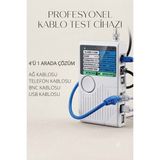 4'ü 1 Arada Network Ağ, Lan, RJ45, RJ11, Bnc ve USB Kablo Test Cihazı Profesyonel Ethernet Ağ ve Kablo Test Cihazı