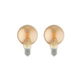 4W 220V E27 G95 Rustik LED Ampul G95-4C 2'li Paket amber