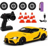 4WD Drift Uzaktan Kumandalı Yarış Arabası, 2.4ghz Rc Araba, 360° Drift Performanslı, Işıklı, Şarjlı Pil, 4 Yedek Lastik ve Duba Seti Dahil - Çok Renkli