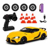 4WD Drift Uzaktan Kumandalı Yarış Arabası, 2.4GHz RC Araba, 360° Drift Performanslı, Işıklı, Şarjlı Pil, 4 Yedek Lastik ve Duba Seti Dahil