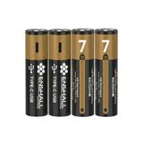 4X ADET AAA 7 Şarj Edilebilir İnce Kalem Pil 1.5V Fulltech 1200mWh Kapasiteli Lityumion Kumanda Pili