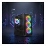 4X RGB Fanlı Gaming Bilgisayar Kasası - Yüksek Hava Akışı, Modern Tasarım, Sessiz Fan (Siyah)