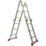 4X3 Basamak Akrobat Merdiven 375 Cm Katlanır Çok Amaçlı Alüminyum Merdiven (AKR.375) - 4X3 BASAMAKLI 3.75 METRE