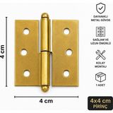 4x4 cm Pirinç Yaprak Menteşe – Ahşap Kapı, Kutu ve Mobilya Menteşesi (1 Adet)