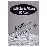 4X40 Sunta Vidası 50 Adet Vida Sunta Vidası Tr
