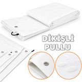 4X5 (20 M²) Çadır Brandası Pvc Su Geçirmez Tente Gölgelik Kamp Brandası - Beyaz
