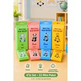 4x8 32 Paket Mini Islak Mendil Kokusuz Temizlik Bezi Çocuk ve Okul Çanta İçin Taşınabilir Hijyenik