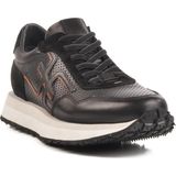 4Y2187 Siyah-Beyaz Hakiki Deri Erkek Sneaker - Siyah - Beyaz