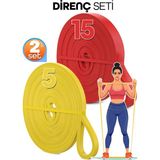 5 + 15 kg 2'li Set Barfiks Lastiği Gym Resistance Band Antrenman Kas Geliştirme Bandı - Renkli