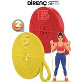 5 + 15 Kg 2'Li Set Barfiks Lastiği Gym Resistance Band Antrenman Kas Geliştirme Bandı