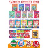 5 - 6 Yaş 1. Sınıfa Hazırlık Seti 20 Kitap 608 Sayfa Okul Öncesi Eğitim Seti Etkinlik Kitabı