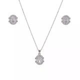 5-8 mm Oval Zirkon Taşlı 925 Ayar Gümüş Kadın 2'li Set