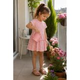 5-8 Yaş Kız Çocuk %100 Pamuk Yazlık Penye Elbise 09362