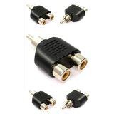 5 Adet 1 ERKEK RCA - 2 RCA DİŞİ JAK Jack RCA fiş to çift DÖNÜŞTÜRÜCÜ ÇEVİRİCİ ÇOĞALTICI