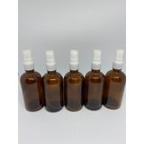 5 adet 100ml. Sprey Başlıklı Bal Renkli Cam Şişe