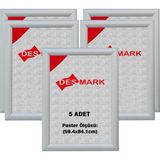 5 Adet 25 mm A1(59.4X84.1) Gönye Köşe Alüminyum Aç-Kapa Çerçeve – Poster Çerçevesi (Gümüş Eloksallı)