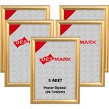 5 Adet 25 mm A3(29.7X42) Gönye Köşe Alüminyum Aç-Kapa Çerçeve – Poster Çerçevesi (Gold Renk)