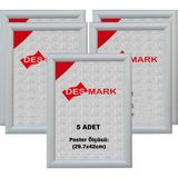5 Adet 25 mm A3(42X59.4) Gönye Köşe Alüminyum Aç-Kapa Çerçeve – Poster Çerçevesi (Gümüş Eloksallı)