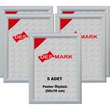 5 Adet 25 mm B2(50X70) Gönye Köşe Alüminyum Aç-Kapa Çerçeve – Poster Çerçevesi (Gümüş Eloksallı)