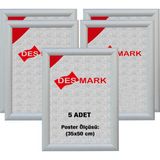 5 Adet 25 mm B3(35X50) Gönye Köşe Alüminyum Aç-Kapa Çerçeve – Poster Çerçevesi (Gümüş Eloksallı)