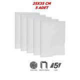 5 ADET 25X35 CM BEZ TUVAL ARKADAN ZIMBALI KALIN ŞASE 210 GR%70 POLYESTER% 30 PAMUK BEZ