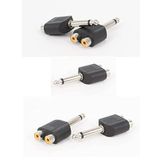 5 Adet 2xRCA dişi jak ses konnektörüne - 6.35mm erkek fiş MONO