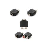 5 Adet 3.5mm Stereo AUX SİTERYO Dişi - 2 RCA Dişi Çevirici Jack Fiş KABLO DÖNÜŞTÜRME