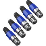 5 Adet - 3 Pin Xlr Dişi Konnektör - Mikrofon Jackı Nx Tip - Profesyonel Ses ve Video Bağlantıs