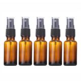 5 adet 30ml 1oz Amber cam ince sis sprey şişeleri uçucu yağlar için Mini sprey şişeleri doldurulabilir kozmetik konteyner parfüm numune şişeleri cilt bakımı ve aromaterapi için siyah püskürtücüler ile
