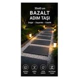 5 Adet 30X60 cm Doğal Bazalt Adım Taşı 2 cm Kalınlık – Bahçe ve Peyzaj Taşı - 30 x 60 cm