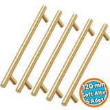 (5 Adet) 320Mm Soft Altın Metal Mobilya Mutfak Dolap Çekmece Dolabı Kulbu Kulpu Kulpları