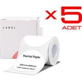 5 Adet 50 x 50 mm Lamine Termal Etiket Oval 150 Adet - Phomemo M110 M220 M221 Modellere Uyumludur - 5 x 5 cm