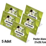 5 Adet A4 (21X29.7) Masaüstü L Tipi Yatay Föylük - Masaüstü Menü ve Fiyatlık Standı - Broşürlük