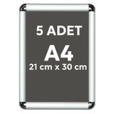 5 Adet A4 Alüminyum Çerçeve Rondo Köşe Aç Kapa Açılır Kapanır