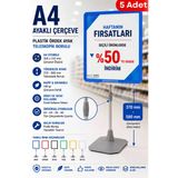 5 Adet - A4 Ayaklı Fiyat Etiketlik Teleskopik Borulu Çerçeve Etiketlik Yönlendirme Levhası Menü Panosu Mavi