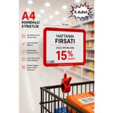5 Adet - A4 Mandallı Fiyatlık | Etiketlik Sepet Raf Askılık Fiyat Etiketi Çerçeveli Market Mağaza Kırmızı