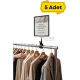 5 Adet - A4 Mandallı Fiyatlık | Etiketlik Sepet Raf Askılık Fiyat Etiketi Çerçeveli Market Mağaza Siyah
