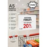 5 Adet - A5 Mandallı Etiketlik | Fiyatlık Sepet Raf Askılık Fiyat Etiketi Çerçeveli Market Mağaza