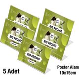 5 Adet A6 (10X15) Masaüstü L Tipi Yatay Föylük - Masaüstü Menü ve Fiyatlık Standı - Broşürlük