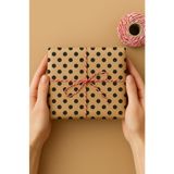5 Adet Ambalaj Kağıdı, Hediye Paket Kağıdı, Kraft Puantiye (70x100cm)