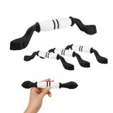 (5 Adet) Arelya Porselen Beyaz Siyah Kulp 128 Mm 12.8 Cm Mobilya Çekmece Dolabı Dolap Kapak Kulb Kulpu
